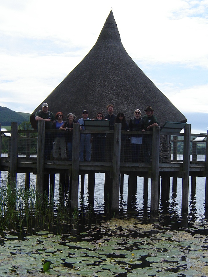  Visiting the replica of a Cranog in the lake at Llangorse near Brecon